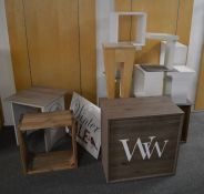 *Selection of wood / wood effect display stands - some branded