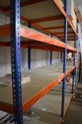 *Modern racking (7 units with 4 shelves) 303cm high x 154cm wide x 92cm deep
