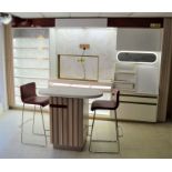 *Ex Clarins display unit with table & 2 chairs, approx. 390cm x 229cm