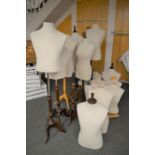 *Large quantity of fabric covered mannequins