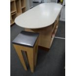*Drapery counter with composite marble top 200cm x 76cm & small display stand