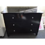 *Black chest of drawers with crystal effect handles