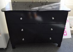 *Black chest of drawers with crystal effect handles