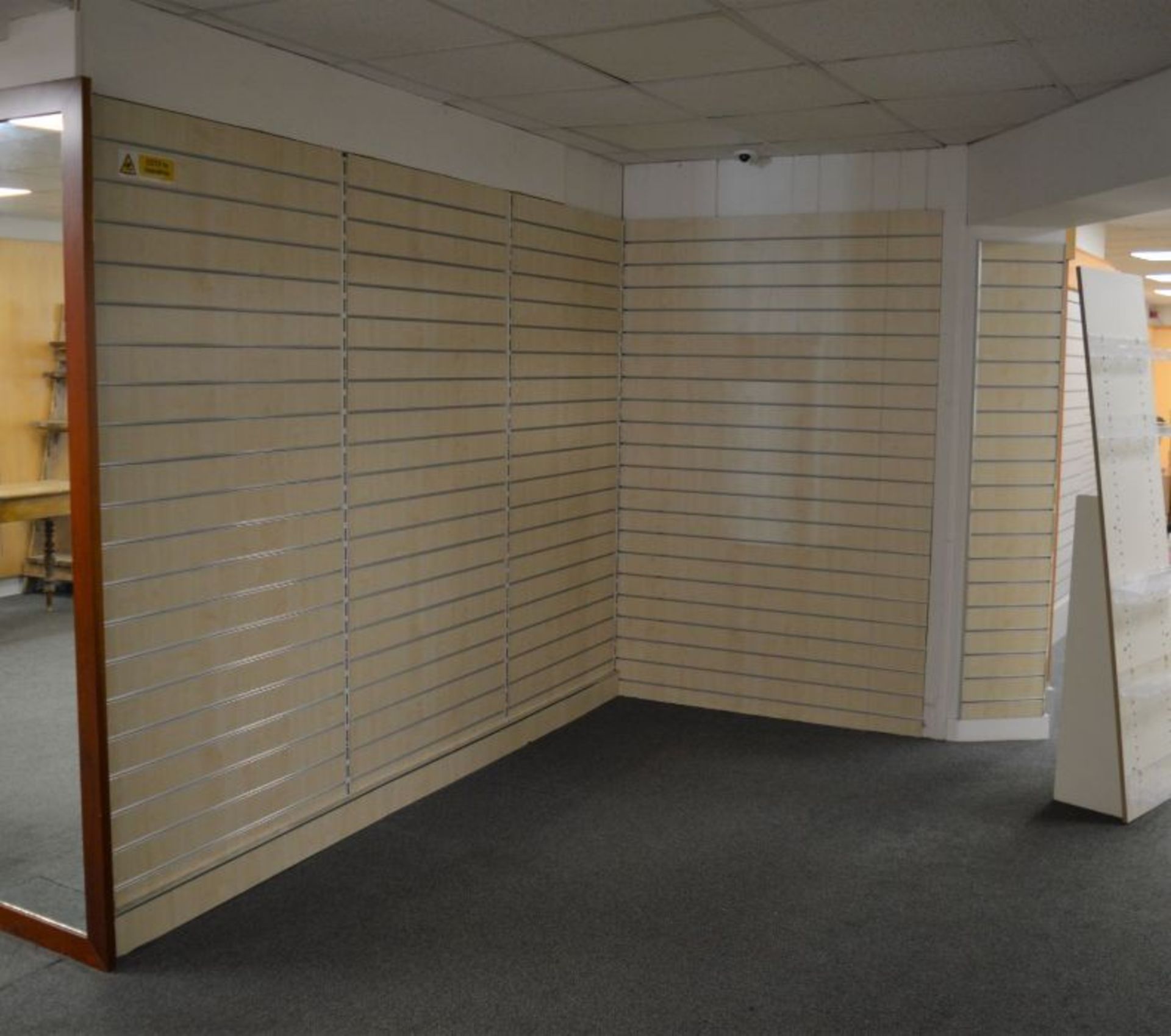 *7 beechwood effect wall panels with horizontal slats