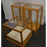 *3 glass topped wooden framed display units