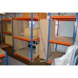 *Modern racking (3 units with 3 shelves & 2 low level 2 shelve units) 122cm x 92cm / 122cm x 153cm /