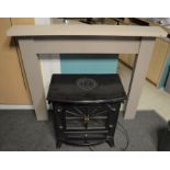 *Electric real flame stove type heater & wooden surround