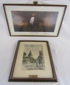 Presentation framed picture possibly Lubeck and pencil signed by artist and 'Christ on the