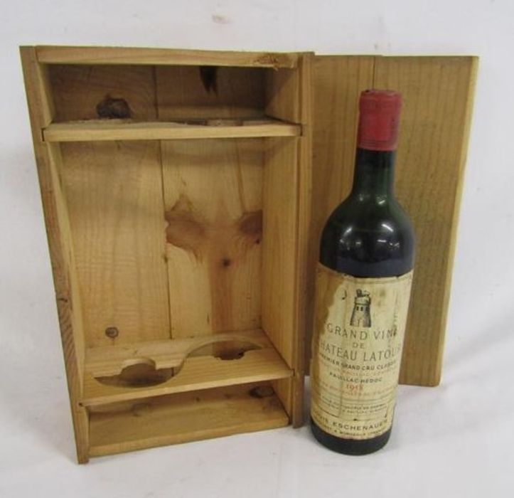 Grand Vino de Chateau Latour - Premier Grand Cru Classe - Pauillac-Medoc 1958 in a Grand Vins de - Image 2 of 6