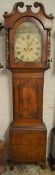 Victorian 8 day longcase clock (possibly John Pearson of Louth) in a mixed wood case (cracked glass)