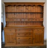 Large modern pine dresser Ht 200cm L182cm D 44cm