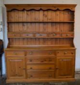 Large modern pine dresser Ht 200cm L182cm D 44cm