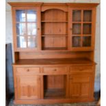 Pine display dresser L 152cm D 45cm Ht 182cm