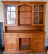 Pine display dresser L 152cm D 45cm Ht 182cm