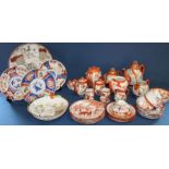 3 Japanese Imari plates & selection of Oriental teaware