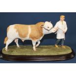 Country Artists Simmental Bull "The Parade" with box (base 45cm wide)