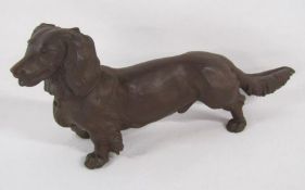 Bottger Steinzeug Meissen long haired Dachshund N.240 - approx. 25cm long