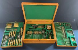 Walker and Hall Sheffield canteen of cutlery set with presentation plaque from the Directors of