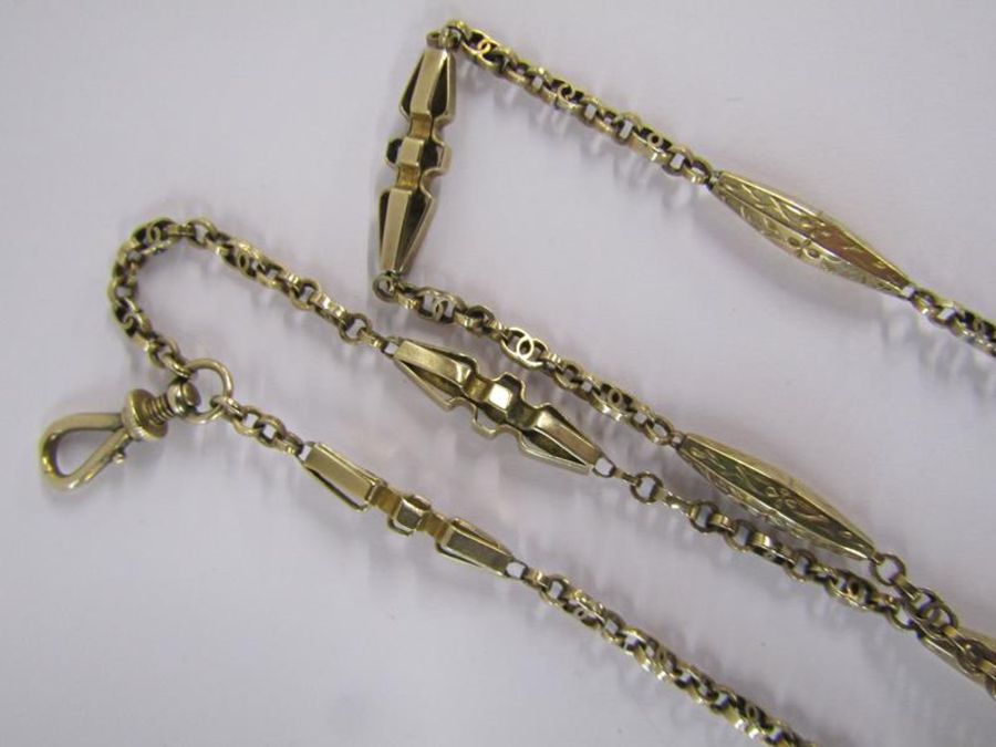 Tested as 9ct gold guard chain - approx. 24.9g - Image 2 of 3