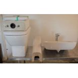 Ex-display toilet & hand basin with a stainless steel sink (unused)