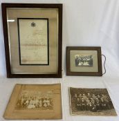 3 local photographs relating to Druids and a framed letter from the Home Office in 1901 to the