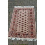 Cream, red and blue Persian rug, L150cm x W95cm