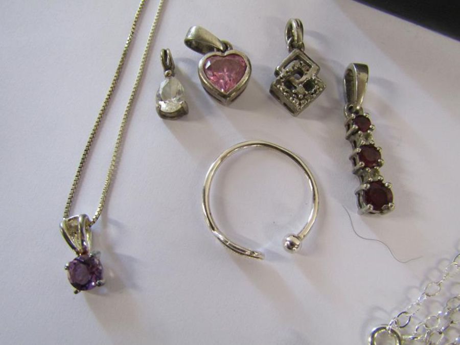 Silver interchangeable pendant necklace and other jewellery - Image 3 of 4