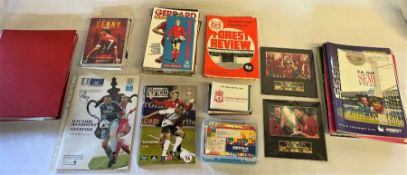 Large collection of mostly Liverpool Football Club memorabilia, including programs with signed