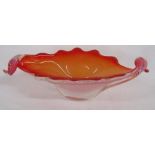 Murano red and white bowl approx. 28.5cm x 12.5cm