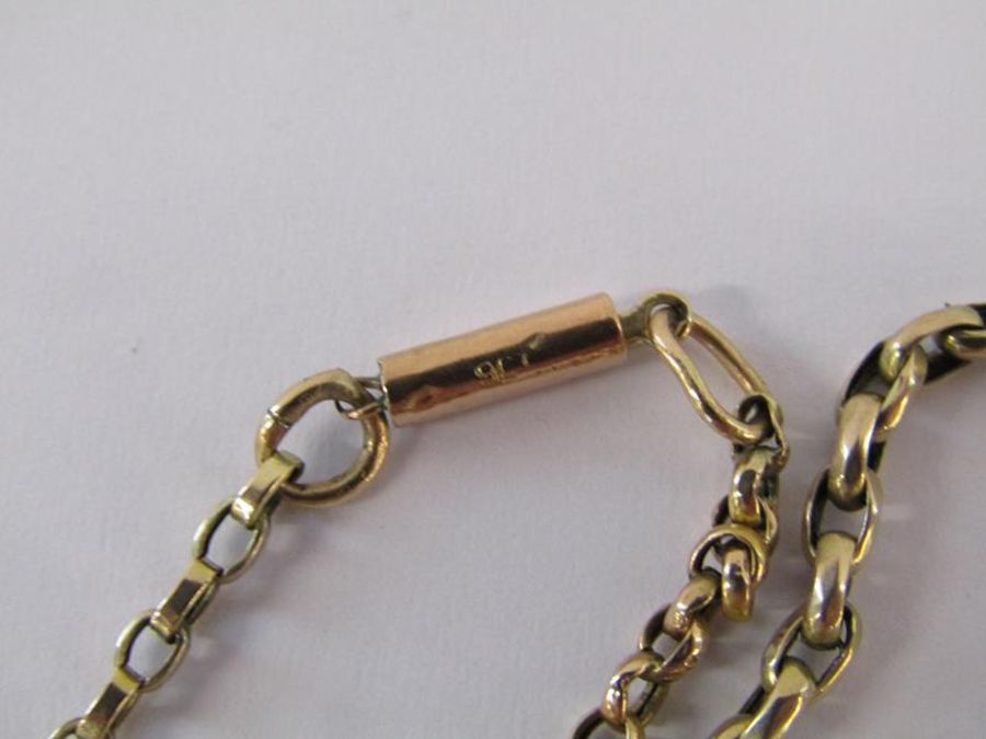 9ct gold belcher chain with extra detailed links - approx. 9.18g - Image 3 of 4