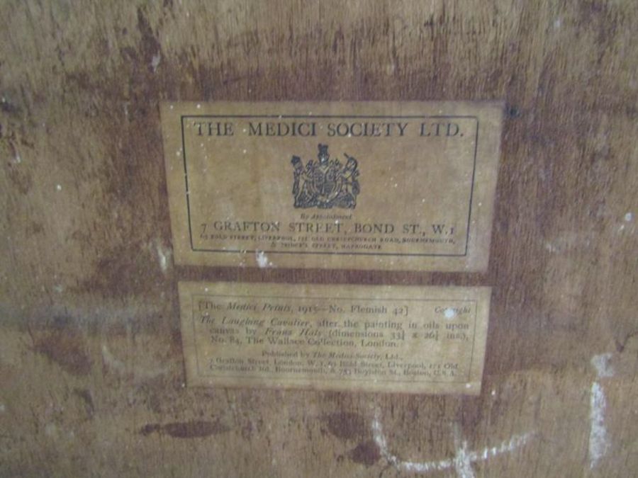 Framed 'Laughing Cavalier' print with 'The Medici Society' label to rear and William Ernest - Image 4 of 4