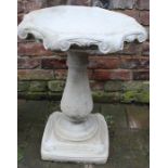 Concrete baluster bird bath