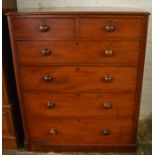 Victorian mahogany chest of drawers, H130cm x L110cm x D52cm