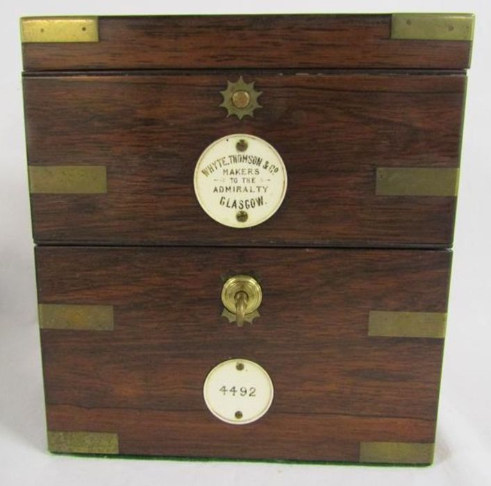 Victorian marine chronometer by Whyte,Thomson & Co 'Makers to the Admiralty' Glasgow, numbered 4492, - Image 2 of 16