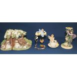 Border Fine Arts Brambly Hedge "Poppy & Babies" bookends, The Sloe Fairy candle holder from the