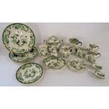 Collection of Mason's Chartreuse includes jugs, plates, candlestick etc