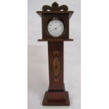 Silver Waltham pocket watch and  grandfather clock pocket watch stand with marquetry - approx.