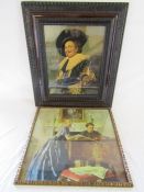 Framed 'Laughing Cavalier' print with 'The Medici Society' label to rear and William Ernest