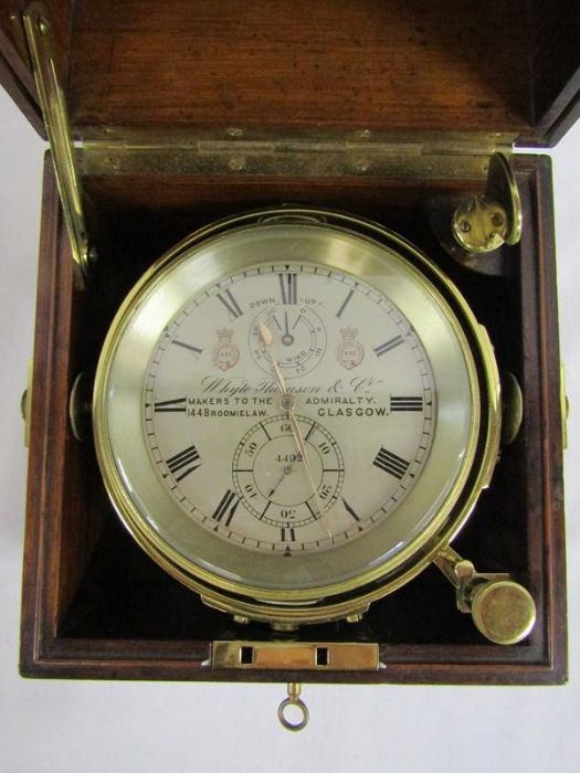 Victorian marine chronometer by Whyte,Thomson & Co 'Makers to the Admiralty' Glasgow, numbered 4492,