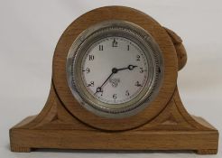 Oak clock with carved mouse detail (not by Robert 'Mouseman' Thompson)