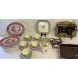 Spode Olympus part tea set, Barratts plates and Kodak Brownie Eight-58 projector