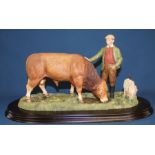 Country Artists Limousin Bull "The Champions Reward" with box (base 44cm wide)