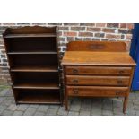 Waterfall front bookcase & a chest of drawers