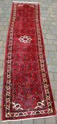 Persian red runner made in Iran, L303cm x W75cm