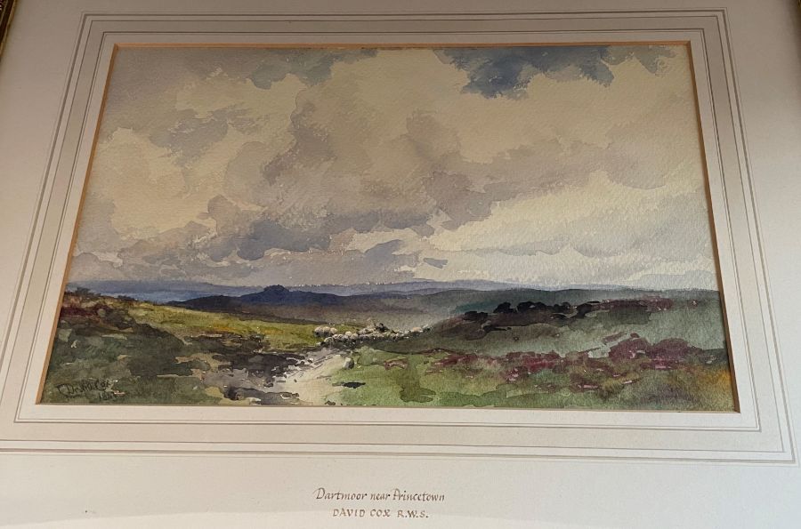 David Cox watercolour of Dartmoor near Princetown 54cm x 44cm (frame size) - Image 2 of 3