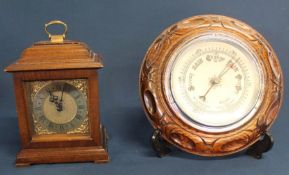 Small Georgian style bracket clock in mahogany case, movement marked Rotherham Made in England and