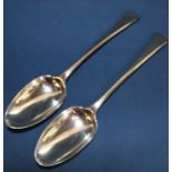 2 Georgian silver basting spoons, Thomas Chawner London 1774, 4.43ozt