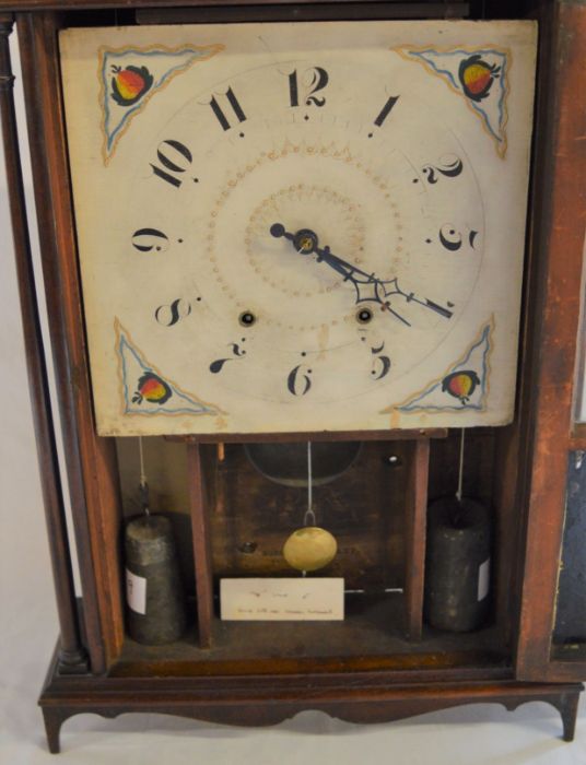 Rare large 30 hour American pillar & scroll shelf clock by Bishop & Bradley circa 1820 with twin - Image 2 of 4