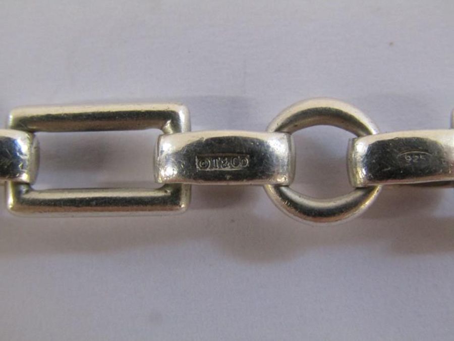 Tiffany & co silver bracelet with rectangle and circle link - total weight 0.61 ozt - Image 5 of 5