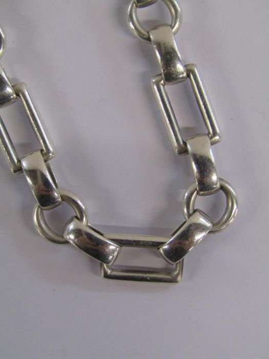 Tiffany & co silver bracelet with rectangle and circle link - total weight 0.61 ozt - Image 2 of 5